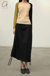 BASERANGE pattern suspender skirt SKPS-CO-SP24 black